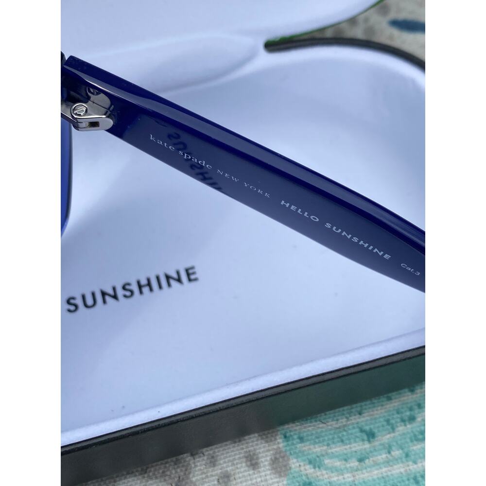 New Kate Spade New York HELLO SUNSHINE Square Blue Sunglasses Gradient Lens - Picture 5 of 7